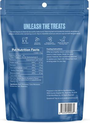 Beef & Blueberry Wafers Dehydrated Dog Treats, 7-oz pouch