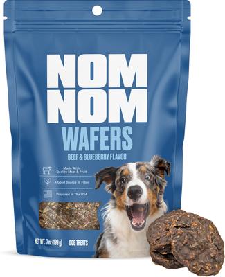 Beef & Blueberry Wafers Dehydrated Dog Treats, 7-oz pouch