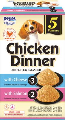 Chicken Dinner Cheese & Salmon Wet Dog Food, 2.4-oz pouch, case of 15