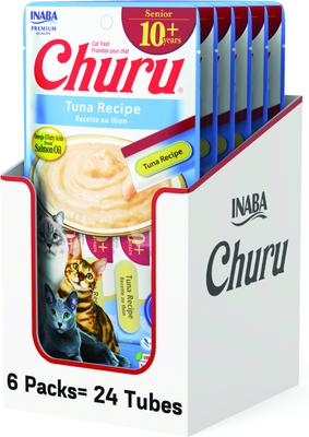 Churu for Senior 10+ Tuna Recipe Lickable Cat Treats, 0.5-oz tube, 24 count