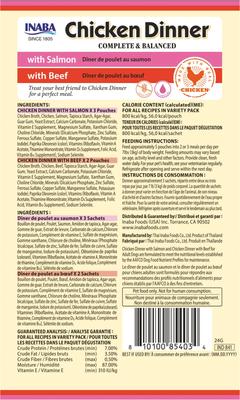 Chicken Dinner Salmon & Beef Wet Dog Food, 2.4-oz pouch, case of 15