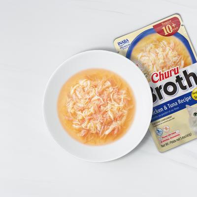 Churu for Senior 10+ Chicken & Tuna Broth Cat Lickable Treats, 1.4-oz pouch, 12 count