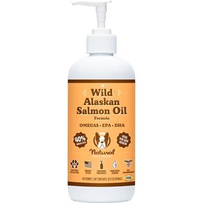 Suplemento líquido de aceite de salmón salvaje de Alaska para perros, botella de 944 ml