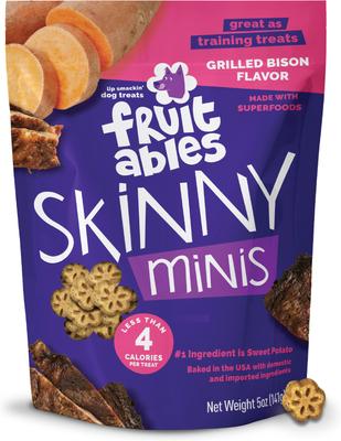Bundle: Variety Pack - Fruitables Skinny Minis Pumpkin & Berry Flavor Dog Treats, Watermelon & Bison Flavors
