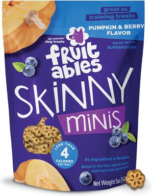 Bundle: Variety Pack - Fruitables Skinny Minis Pumpkin & Berry Flavor Dog Treats, Watermelon & Bison Flavors