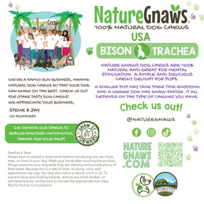 USA Bison Trachea Rings Natural Dog Chew Treats, 16-oz bag