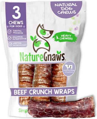 Beef Trachea Crunch Wrap Dog Chew Treats, 3 count