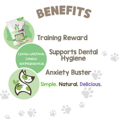 Golosinas masticables para perros Antler, bolsa de 8 oz