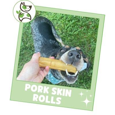 5 to 6-inch Rolls Pork Skin Flavored Dog Treats, 6 count