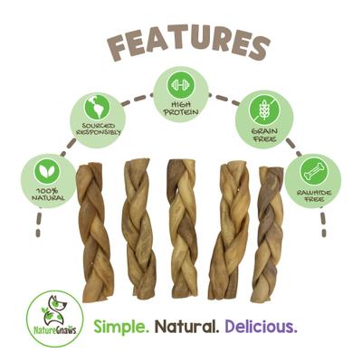 5 to 6-in Beef Collagen Braids Dog Chew Treats, 5 count