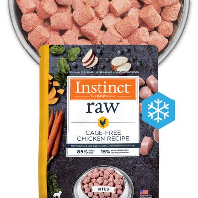 Bundle: Variety Pack - Instinct Frozen Raw Bites Grain-Free Cage-Free Chicken Recipe Dog Food, Beef & Lamb Flavors