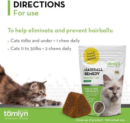 Laxatone Chicken Flavored Soft Chews Hairball Control Supplement for Cats, 60 count