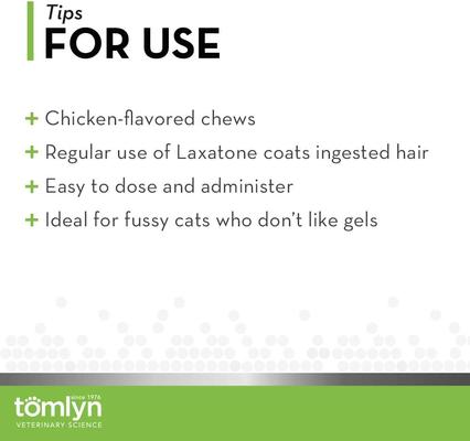 Laxatone Chicken Flavored Soft Chews Hairball Control Supplement for Cats, 60 count