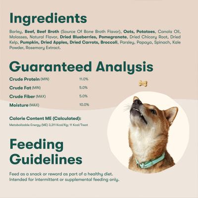 Beef Bone Broth Mini Biscuits Crunchy Dog Treats, 32-oz bag