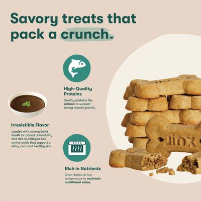 Salmon Bone Broth Biscuits Crunchy Dog Treats, 16-oz bag
