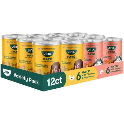 Alimento húmedo para perros con pollo y salmón, paquete variado, lata de 13 oz, caja de 12