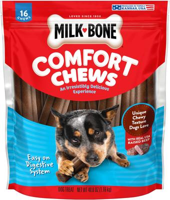 Golosinas masticables de carne de res real para perros Comfort Chews, 9 unidades