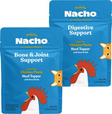 Bundle: Made by Nacho Bone & Joint Support Chicken Puree with Bone Broth + Digestive Support Chicken Puree with Bone Broth Wet Cat Food Topper
