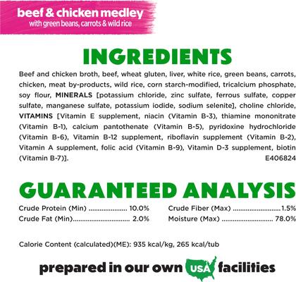 Freshly Prepared Meals Beef & Chicken Medley with Green Beans, Carrots & Wild Rice Wet Dog Food, 10-oz, case of 8