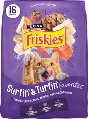 Comida seca crujiente para gatos Surfin' & Turfin' Favorites Muscle & Immune Support, bolsa de 16 lb
