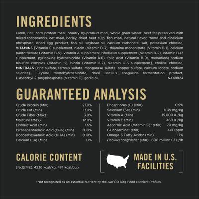 Alimento seco para perros Sport Small Bites All Life Stages con fórmula rica en proteínas de cordero y arroz, bolsa de 8,1 kg