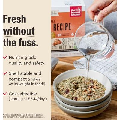 Alimento deshidratado para perros Wholemade de carne de res y salmón integral, caja de 4 lb