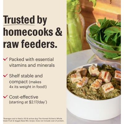 Alimento deshidratado para perros Wholemade a base de cereales integrales, verduras y frutas, caja de 7 lb