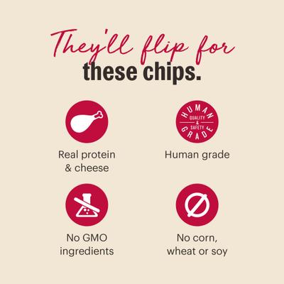 Chips de hígado de res y queso cheddar para perros, bolsa de 113 g