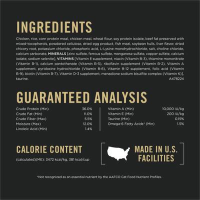 Adult Indoor Chicken & Rice Formula High Protein Dry Cat Food, 16-lb bag