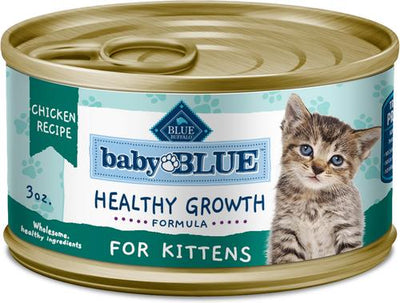 Baby Blue Healthy Growth Formula Grain-Free High Protein Chicken Recipe Kitten Wet Food, 3-oz cans, case of 24