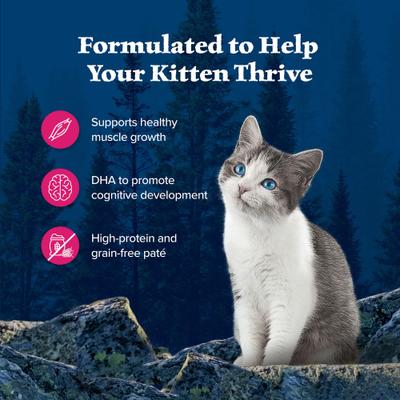 Bundle: Blue Buffalo Wilderness Kitten Salmon Grain-Free Canned Food + Chicken Recipe Grain-Free Dry Cat Food