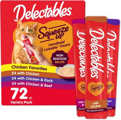 Delectables Squeeze Up Non-Seafood Variety Pack Lickable Cat Treats, 0.5-oz, case of 72