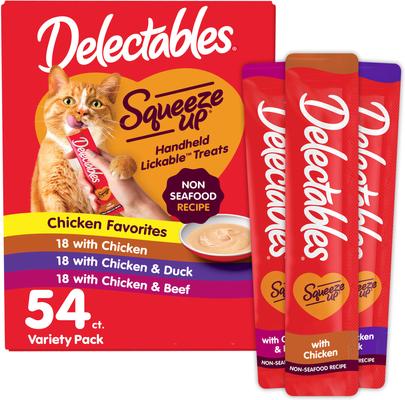 Delectables Squeeze Up Non-Seafood Variety Pack Lickable Cat Treats, 0.5-oz, case of 72
