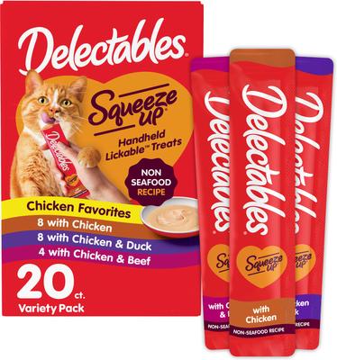 Delectables Squeeze Up Non-Seafood Variety Pack Lickable Cat Treats, 0.5-oz, case of 72