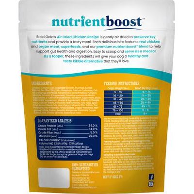 Alimento completo y equilibrado para perros deshidratados al aire con receta de pollo, bolsa de 2 lb