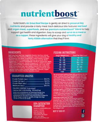 Complete & Balanced Beef Recipe Air Dried Dog Food Topper, 1-lb pouch