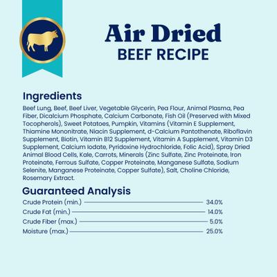 Complete & Balanced Beef Recipe Air Dried Dog Food Topper, 1-lb pouch