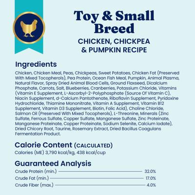 Toy & Small Breed Gut Health Real Chicken, Chickpea & Pumpkin Grain-Free Dry Dog Food, 3.75-lb bag