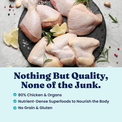 Alimento completo y equilibrado para perros deshidratados al aire con receta de pollo, bolsa de 2 lb