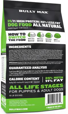 25/11 High Protein Low Fat Lamb Dry Dog Food, 15-lb bag