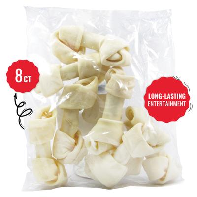 Golosinas masticables para perros de piel de res de 4 pulgadas, 8 unidades