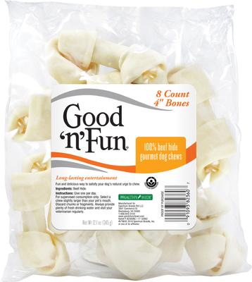 Golosinas masticables para perros de piel de res de 4 pulgadas, 8 unidades