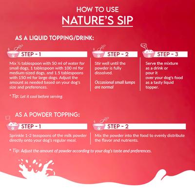 Nature's Sip Camel's Milk with Apple, Coconut, Beetroot & Mint Powder Digestive Supplement for Dogs, 10-oz jar