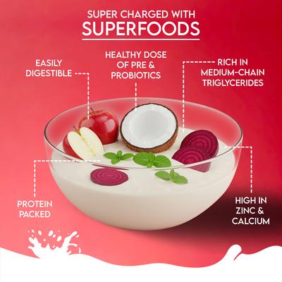 Nature's Sip Camel's Milk with Apple, Coconut, Beetroot & Mint Powder Digestive Supplement for Dogs, 10-oz jar