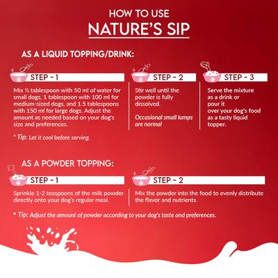 Nature's Sip Goat's Milk with Pomegranate & Cranberry Powder Immune Supplement for Dogs, 10-oz jar