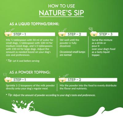 Nature's Sip 100% Goat Milk Powder Joint Supplement for Dogs, 10-oz jar