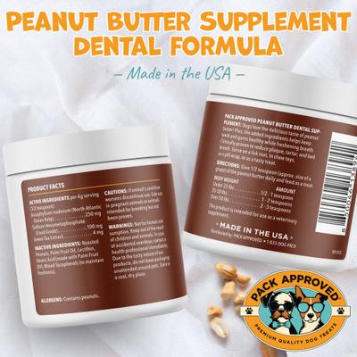 Peanut Butter Dental Supplement for Dogs, 8.46-oz