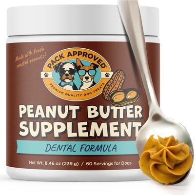Peanut Butter Dental Supplement for Dogs, 8.46-oz