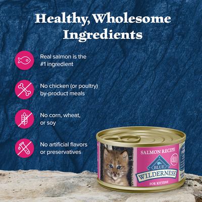 Wilderness Kitten Salmon Grain-Free Canned Cat Food, 3-oz, case of 24