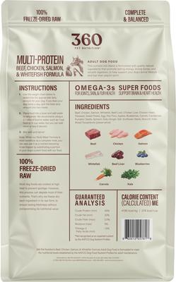 Multi-Protein Grain-Free Adult Raw Freeze-Dried Dog Food, 48-oz bag